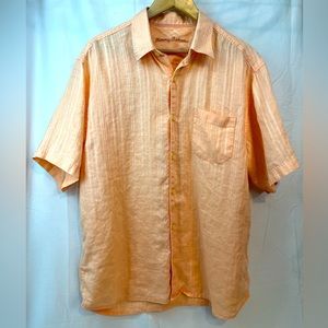 Tommy Bahama 100% Linen Button Up Shirt; Men’s Large, perfect for beach/Easter